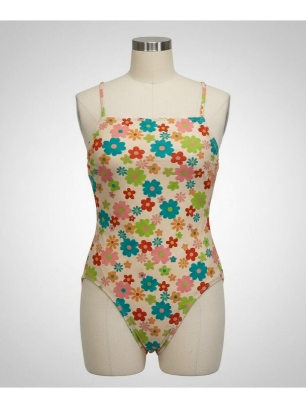 Ninety-Nine Floral One-Piece Swimsuit - Retro 70s Print - Women's Small high cut
